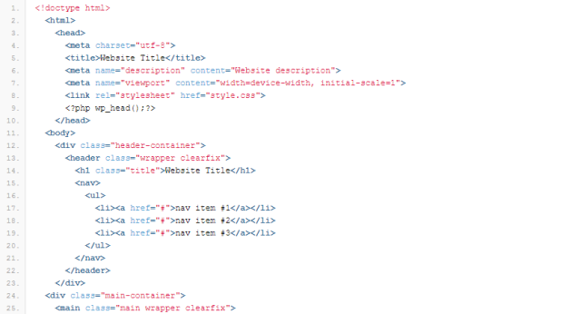 HTML เป็น WordPress