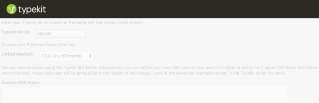 Fonturi Typekit pentru WordPress