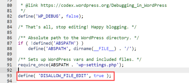 desabilitar o editor de temas do plugin