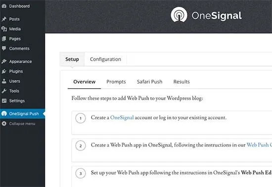 configurație onesignal