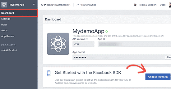Aplicația FB SDK