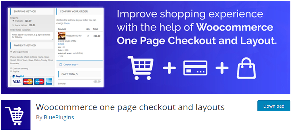 Woocommerce ชำระเงินหนึ่งหน้าและเลย์เอาต์