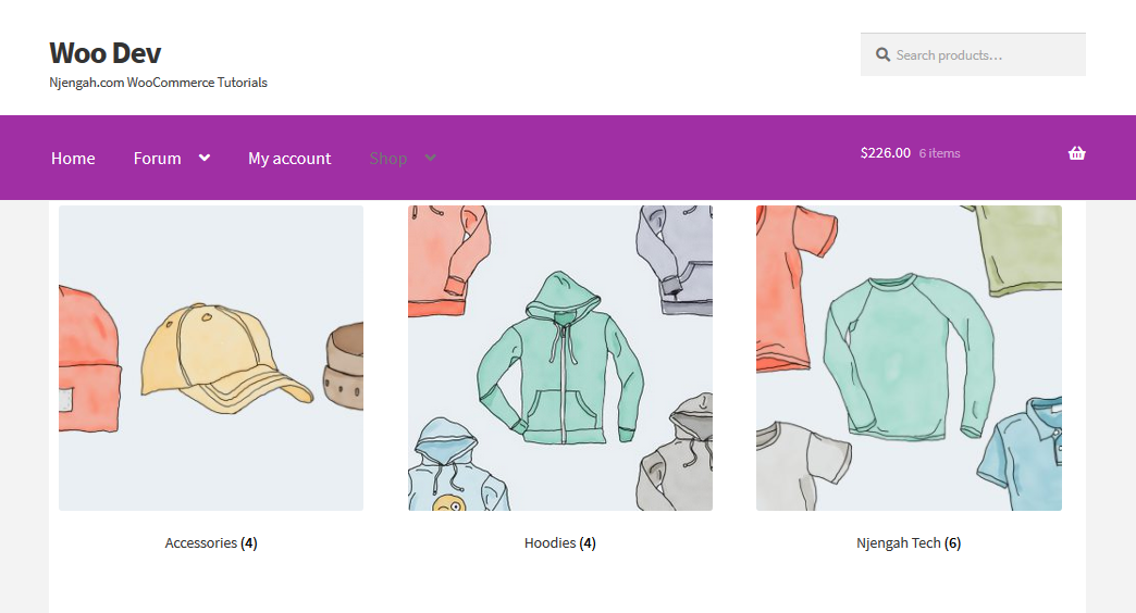 Liste des sous-catégories d'une catégorie de produits WooCOmmerce