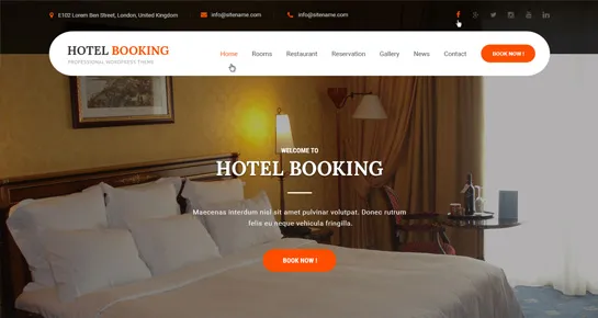 tema WordPress pentru rezervari hoteliere