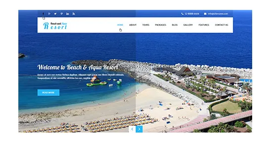tema WordPress praia e aqua