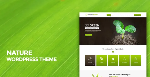 yeşil çevre wordpress teması