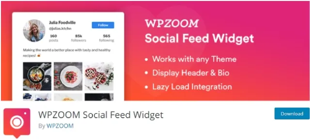 widget umpan sosial wpzoom