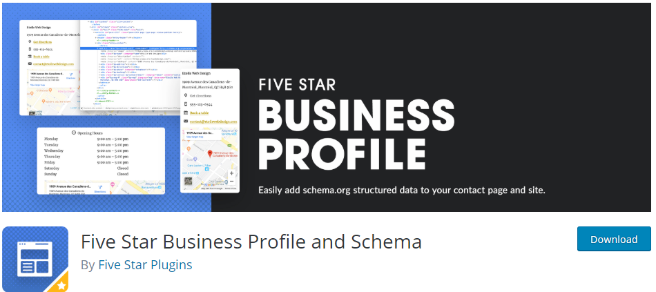 Profil et schéma d'entreprise cinq étoiles