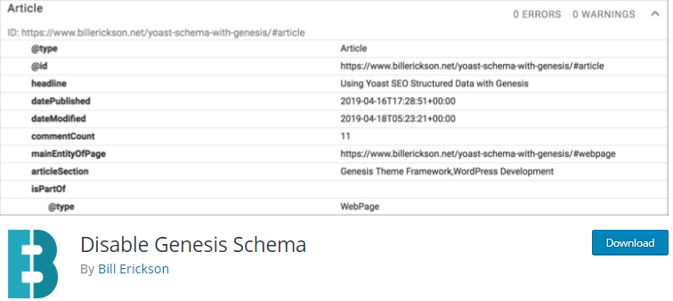 Désactiver le schéma Genesis