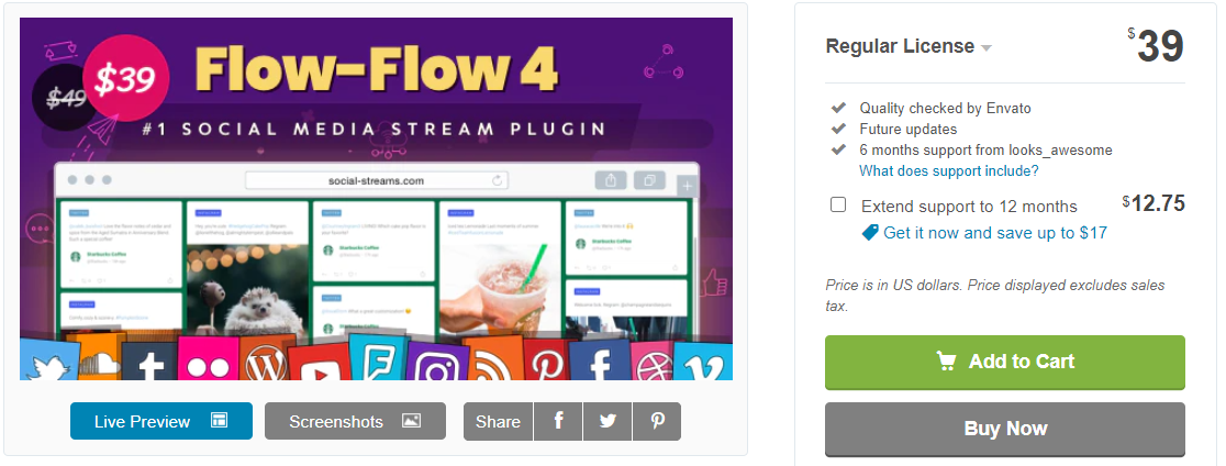 Facebook Instagram Flux Twitter