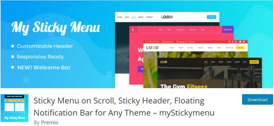 il mio menu appiccicoso