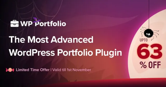 Баннер распродажи на Хэллоуин в портфолио WP