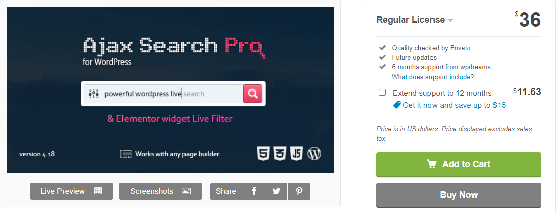 AJAX Search Pro per WordPress