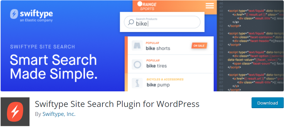 Plugin di ricerca del sito Swiftype per WordPress