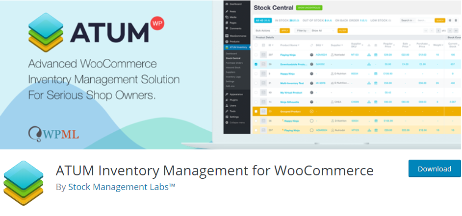 Gestion des stocks ATUM pour WooCommerce