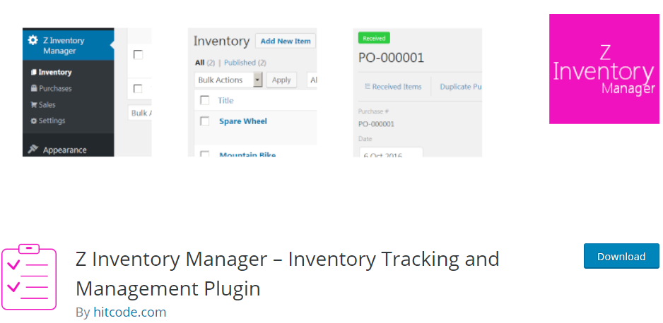 Z Inventory Manager - Plugin de suivi et de gestion des stocks