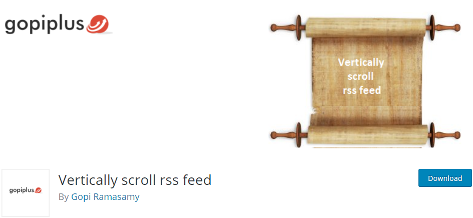 Kanał RSS przewijany w pionie