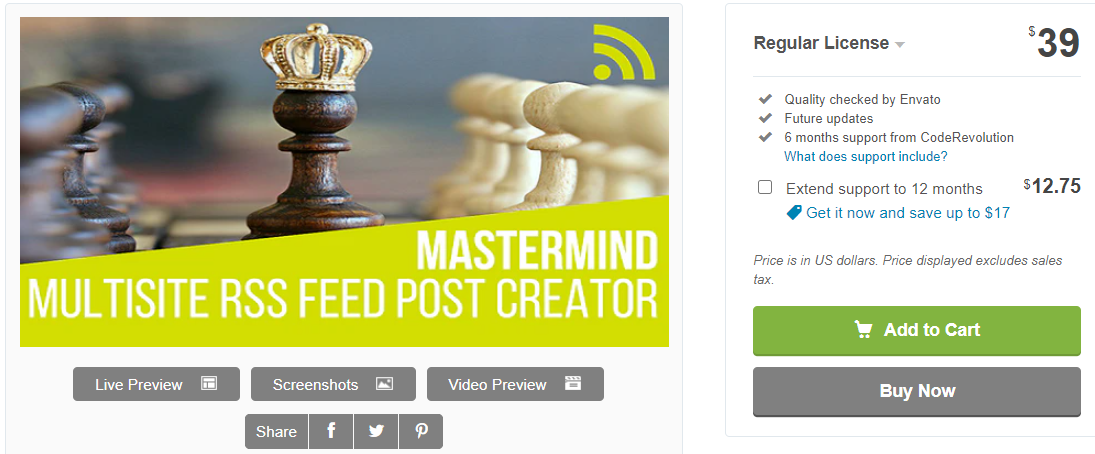 Wtyczka Mastermind Multisite RSS Feed Generator postów dla WordPress