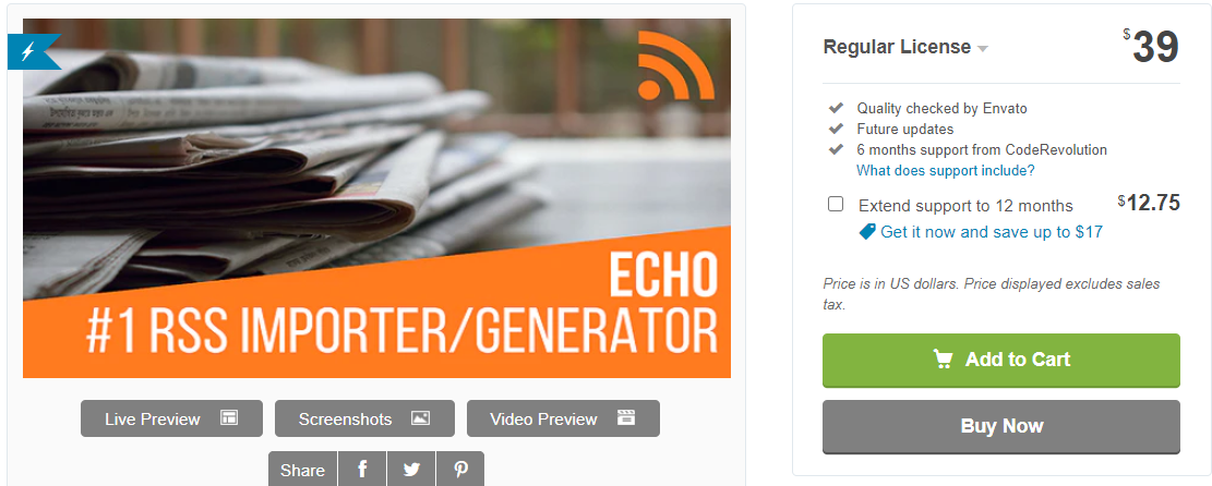 Wtyczka Echo RSS Feed Generator postów dla WordPress