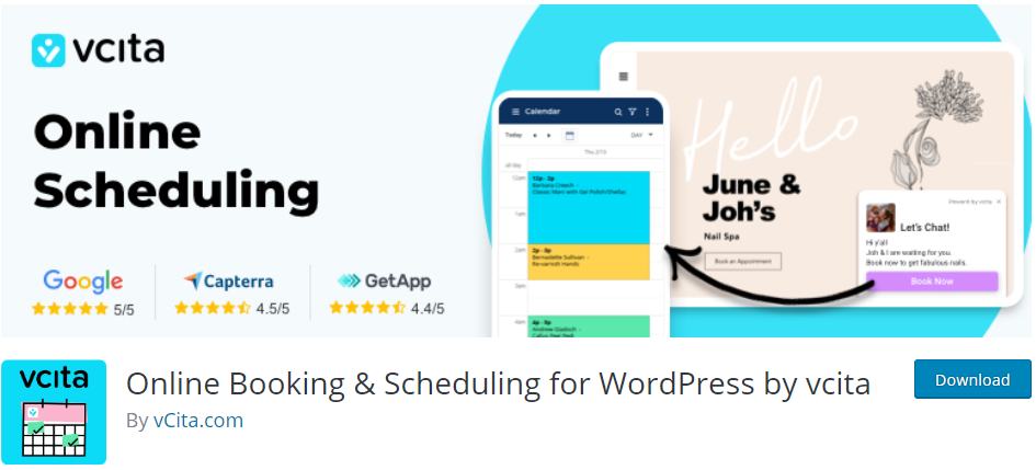 Reserva y programación en línea para WordPress por vcita