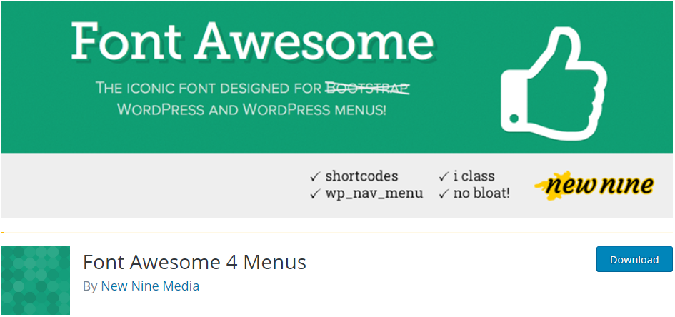 Font Awesome 4 menu