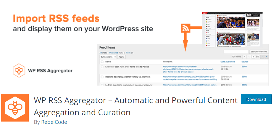 Aggregatore WP RSS