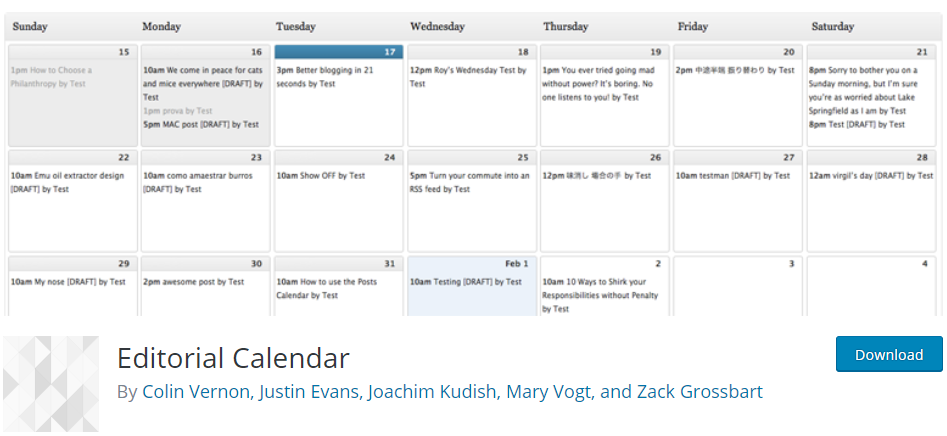 Calendario editoriale