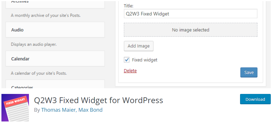 Widget fisso Q2W3