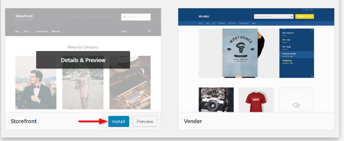 Установка темы Storefront