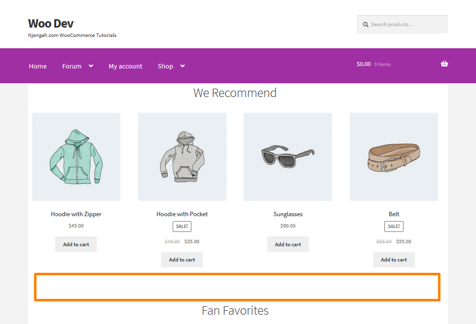 Come rimuovere la sezione dei prodotti in vendita dalla home page di Storefront Personalizzazione della home page del tema di Storefront