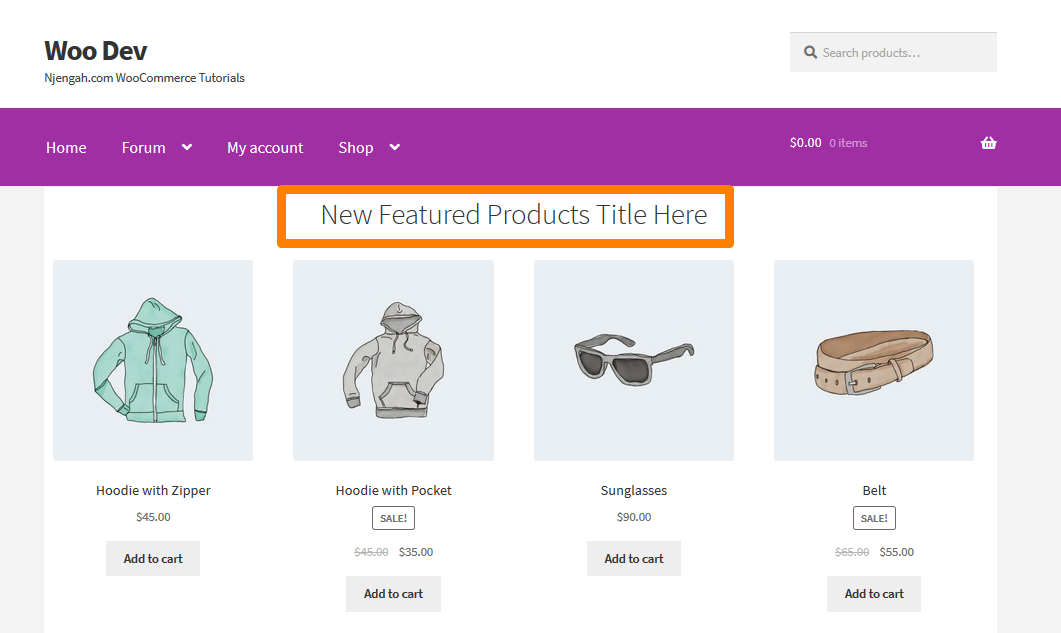 Come modificare il titolo della sezione della home page