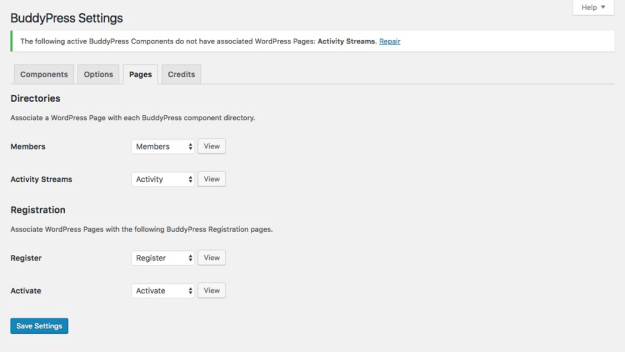 BuddyPress 页面