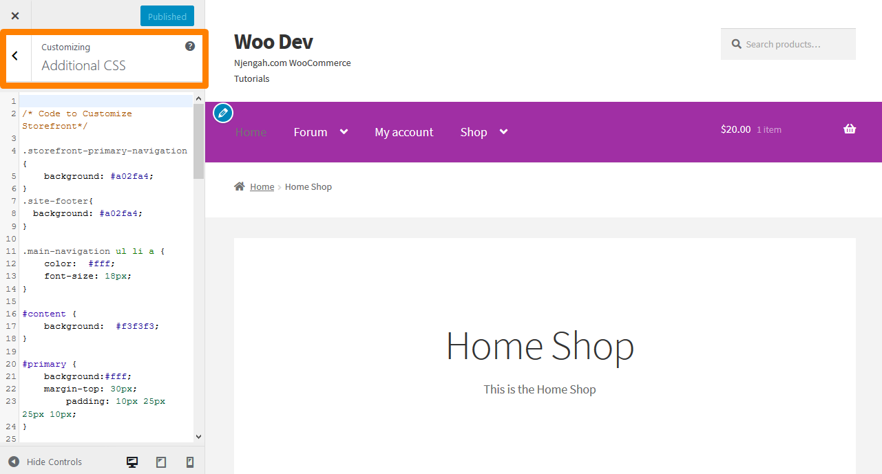 CSS'yi eklemeden önce