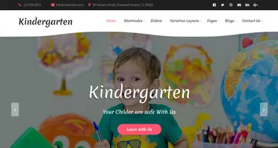 Тема WordPress для детского сада