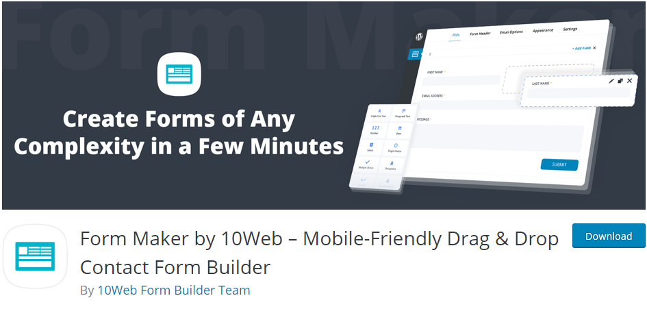 Создатель форм от 10Web