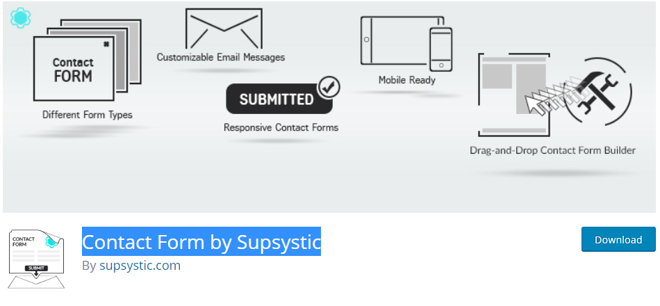 Контактная форма Supsystic