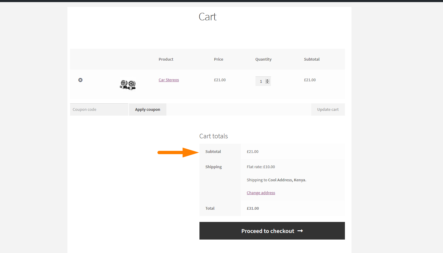 WooCommerce 우커머스에서 소계 숨기기 또는 장바구니 소계 제거