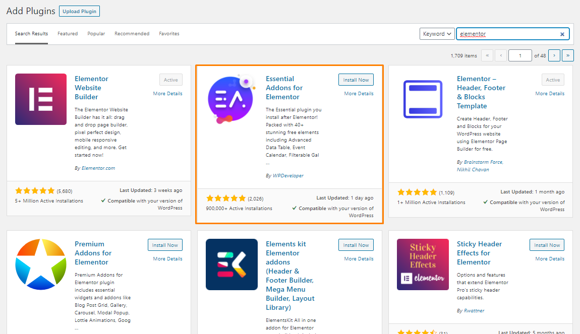 Elementor-Plugins von Drittanbietern