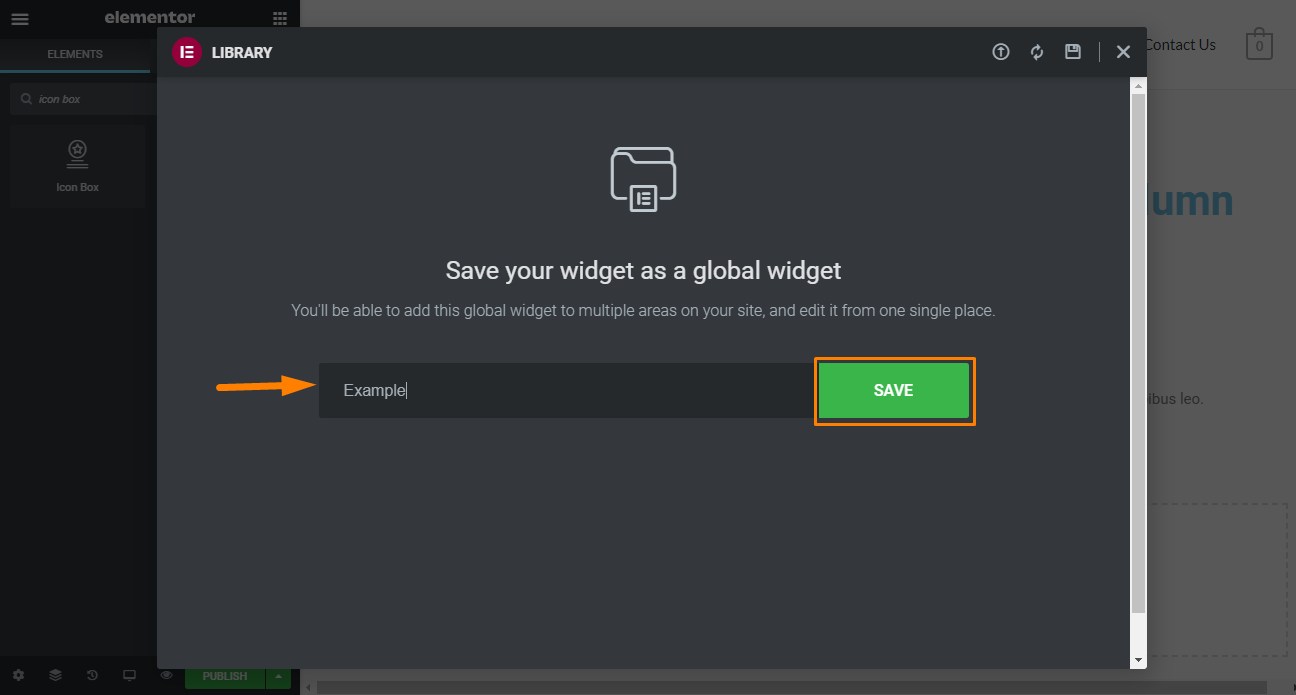globales Widget