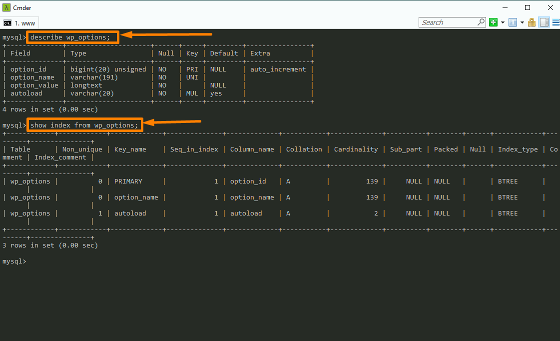 Connexion à la base de données WordPress via CLI -5