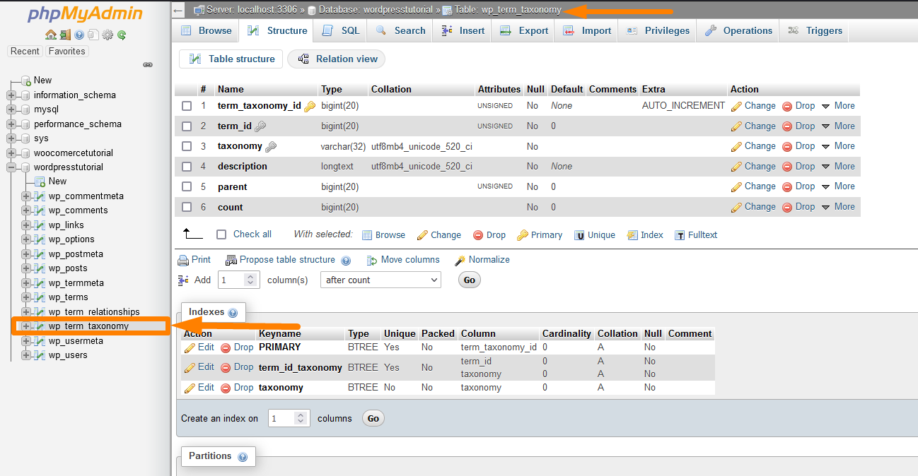 wp_term_taxonomy Table de base de données WordPress