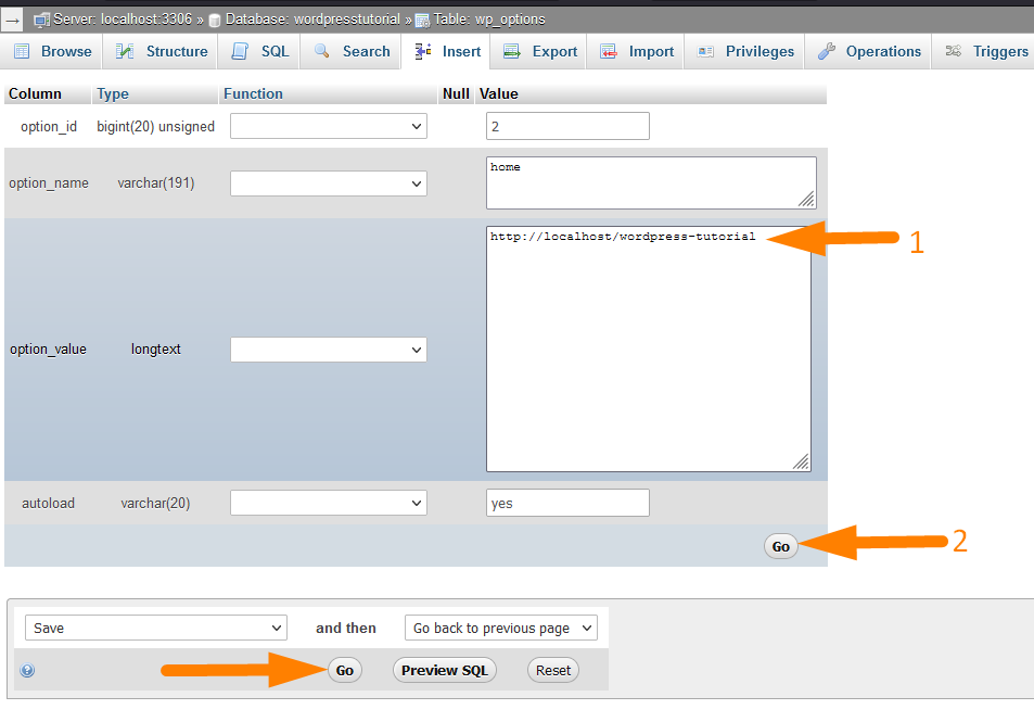 WordPress Modifier l'URL dans la base de données - 3