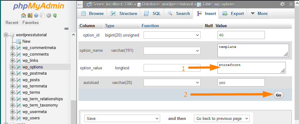 Modifier la base de données WordPress du thème -2