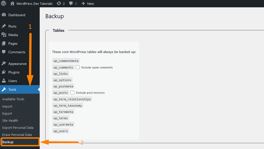 Création d'une sauvegarde de base de données WordPress à l'aide d'un plugin