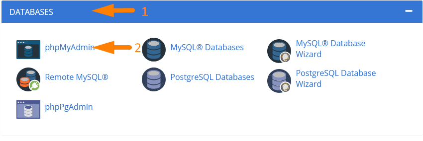 Accès PHPMyAdmin sur Cpanel