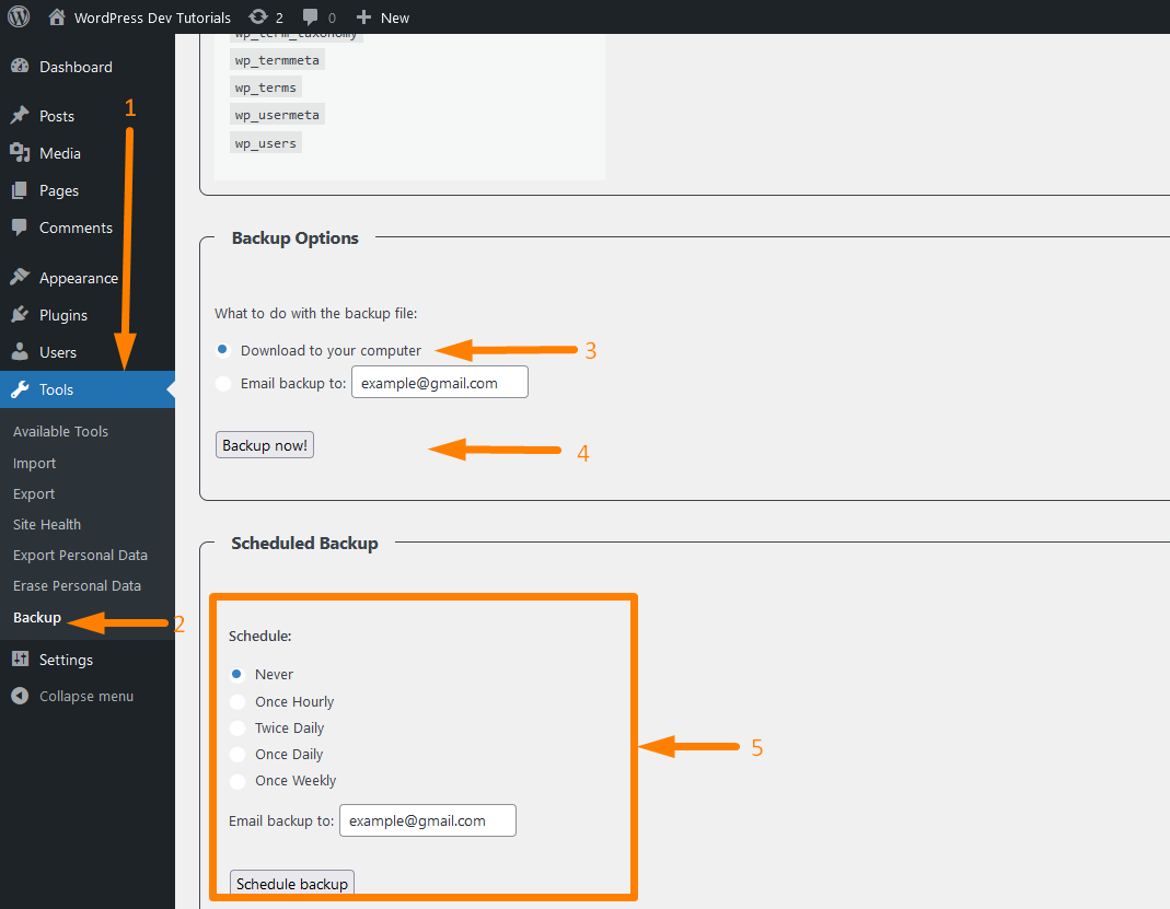 Création d'une sauvegarde de base de données WordPress à l'aide d'un plugin