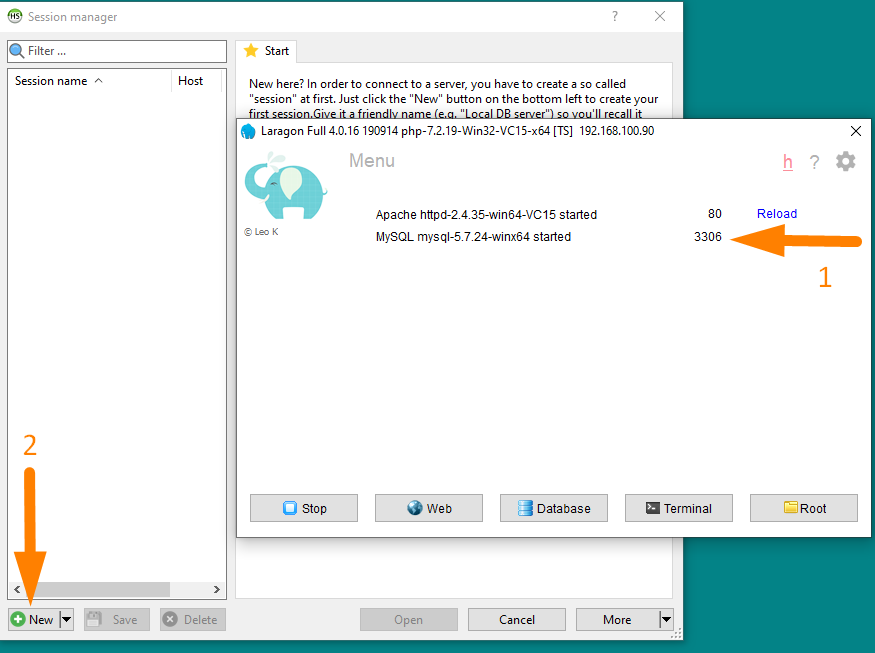 Connexion à la base de données WordPress avec HeidiSQL -1