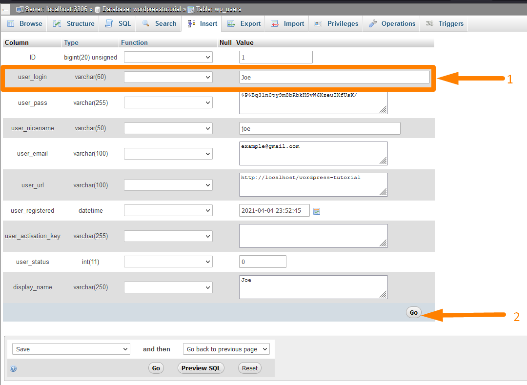 Changer un nom d'utilisateur WordPress