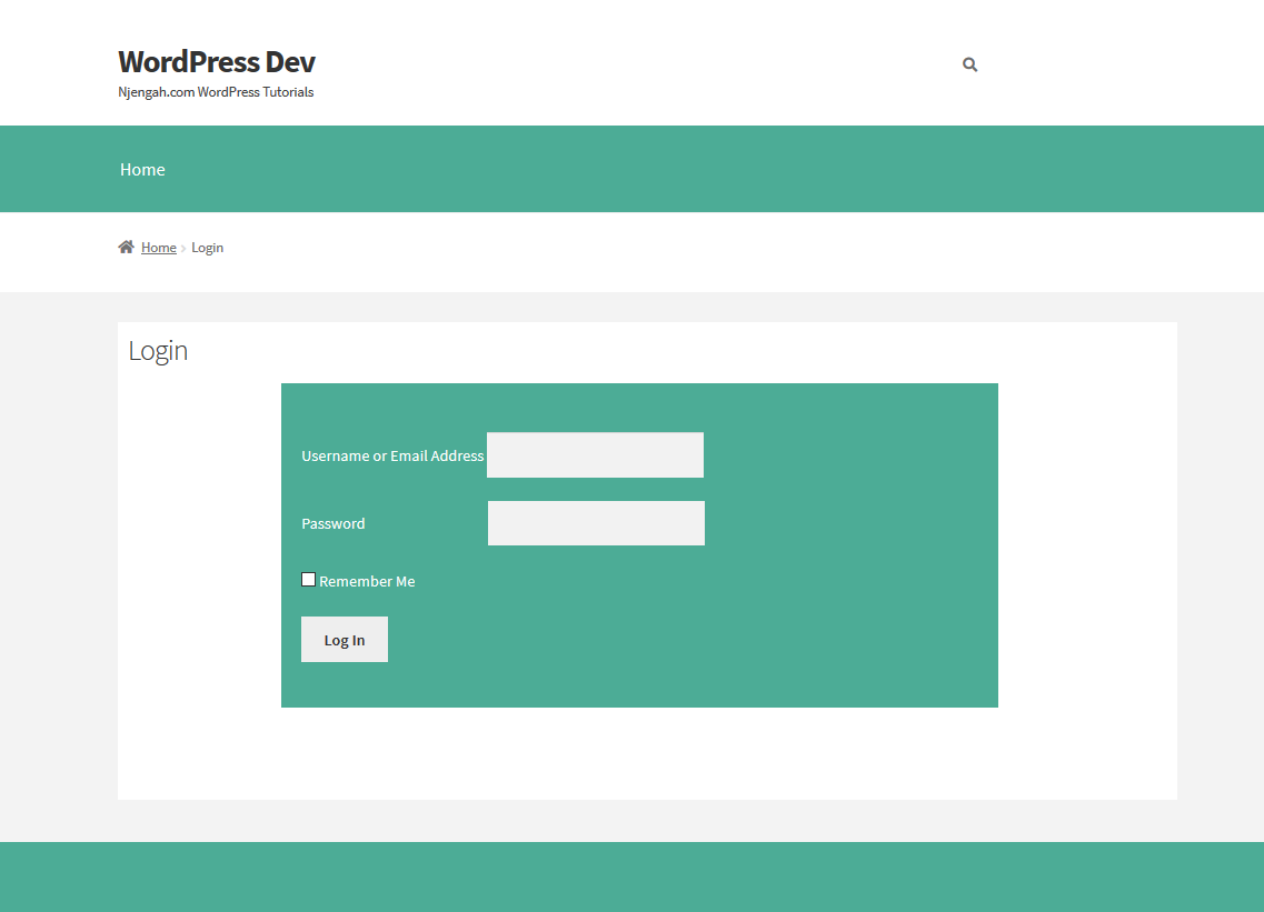 Criar página de login no WordPress sem modelo de página de login de plug-in