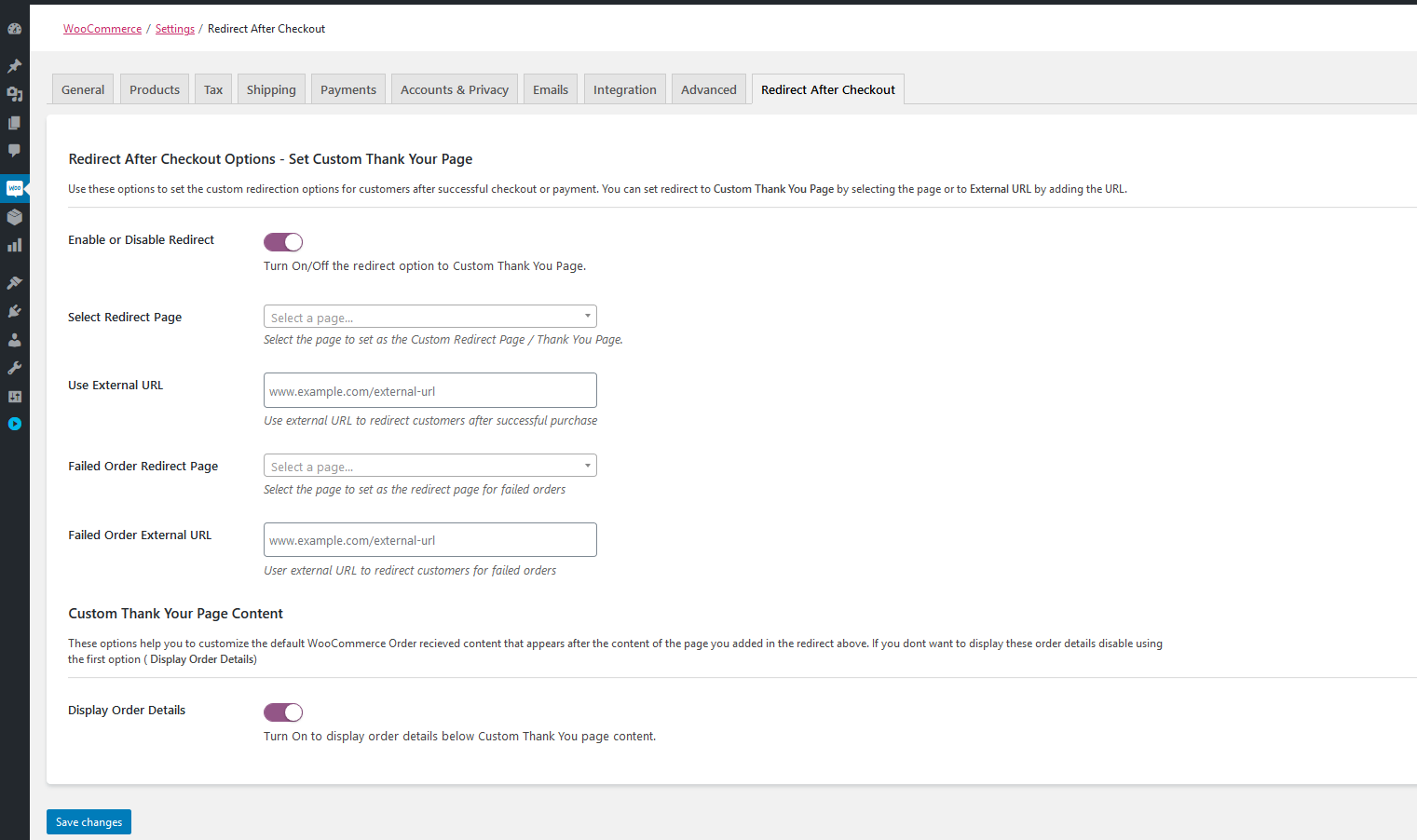 reindirizzamento woocommerce dopo il plug-in di pagamento